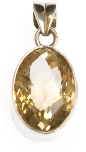 Raviour Lifestyle Citrine 5.00 ct./5.5 Ratti Citrine/Sunhela Natural GemStone Pendant Citrine Brass Locket