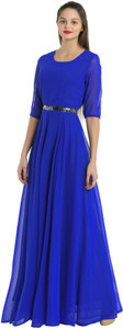 shaper Women Maxi Blue Full Length Dress