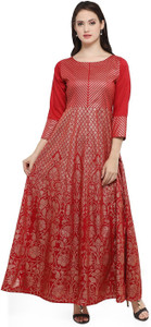 Ahalyaa Women Self Design Anarkali Kurta
