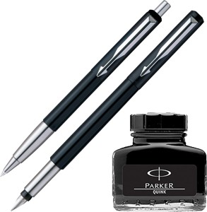 PARKER Vector Standard Sets Fountain Pen & Ball Pen with Black Quink Ink Bottle