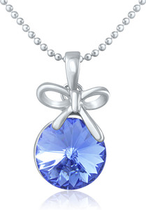 mahi Rhodium Swarovski Crystal Alloy, Brass Pendant