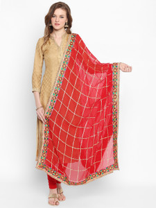 DUPATTA BAZAAR Chiffon Checkered Women Dupatta