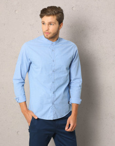 METRONAUT by Flipkart Men Solid Casual Blue Shirt