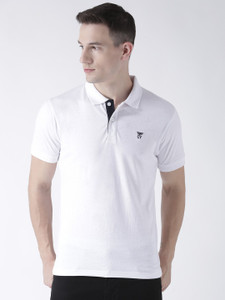 Club York Solid Men Polo Neck White T-Shirt