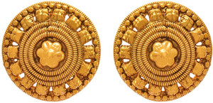 JFL Jewellery for Less JFL - Jewellery for Less Traditional Ethnic One Gram Gold Plated Stud Earring For Women & Girls Copper Stud Earring