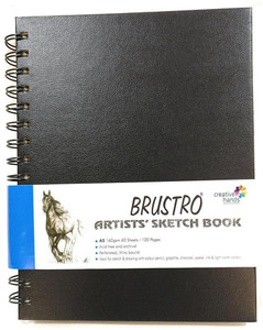 BRuSTRO Artists' Sketch Book Wiro Bound A5 - 160 GSM , 120 pages Acid ...