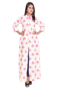 Mehsoos Women Floral Print Frontslit Kurta