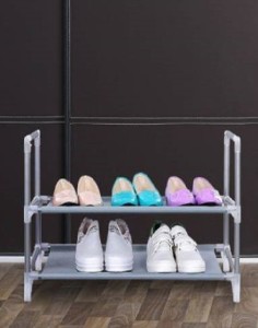 CMerchants Cabinet-2-Layer Metal Collapsible Shoe Stand