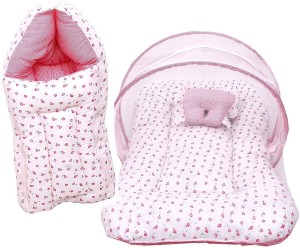 Fareto Baby Mattress with Mosquito Net/Sleeping Bed & Sleeping Bag/Carry Bag Combo 0-6 Months (0-6 months, Blue) Sleeping Bag