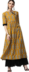 GERUA Women Printed Anarkali Kurta