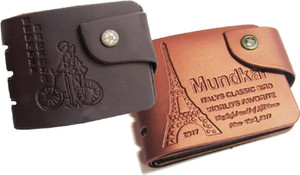 Mundkar Men Tan, Black Fabric Wallet