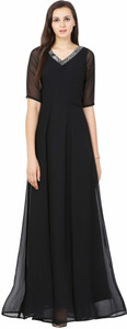 shaper Women Maxi Black Full Length Dress