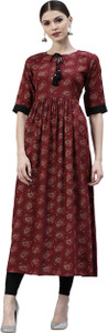 GERUA Women Paisley, Printed Anarkali Kurta