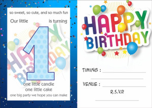 Askprints Birthday Metallic card Invitations with Envelopes - Kids Birthday Party Invitations for Boys or Girls (25 Count) BIC-501 Invitation Card