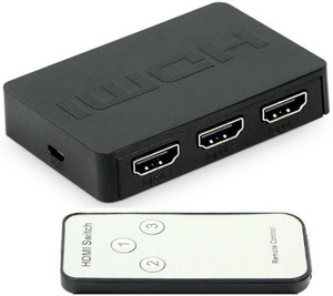 AlexVyan  TV-out Cable HDMI 4K, Intelligent 3 Port HDMI Switch Box with IR Remote Control,, HDMI Switch Hub, Support Full HD 4K 2K 1080P 3D