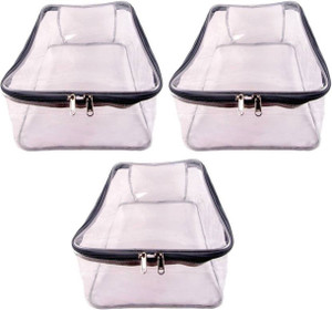 Ajabh High Quality Travelling Bag Pack of 3 Pcs Large Transparent Mens Shirt Trouser Cover Petticoat Bag Organizer Bag vanity pouch Garments Cover