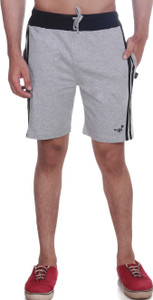Vego Solid Men Grey Regular Shorts