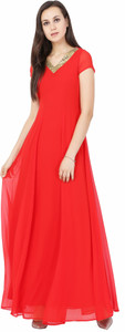shaper Women Maxi Red Full Length Dress