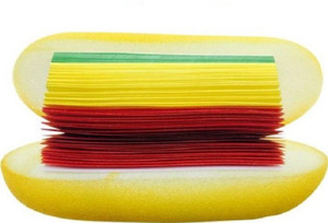 AweStuffs Hotdog shaped Memo Notepad 60 Sheets Regular, 3 Colors