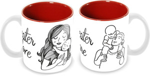 ट्यूलप "No Care is Greater Then Dad's Care & Mom's Love" Tea And Coffee 350 ML Ceramic Printed सिरेमिक मग