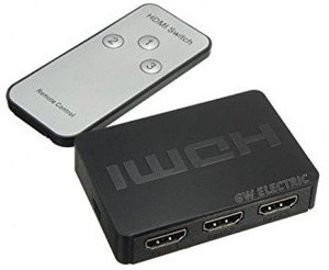 AlexVyan Original New HDMI 4K, Intelligent 3 Port HDMI Switch Box with IR Remote Control,, HDMI Switch Hub, Support Full HD 4K 2K 1080P 3D Media Streaming Device