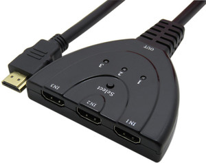 AlexVyan  TV-out Cable Special Original New 3 Port High Speed HDMI Switch HUB with 50 CM pigtail cable: Supports 1080p 3D up to 2,5Gbps 3 Port HDMI Switcher, 3 Input 1 Output HDMI Switcher Supports 4K, Full HD1080p, 3D,For HDTV,PC,Projector,PS3,Xbox,STB,Blu-ray DVD Players,4k TV