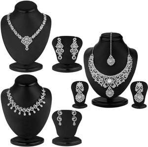 Sukkhi Zinc Rhodium White Jewellery Set