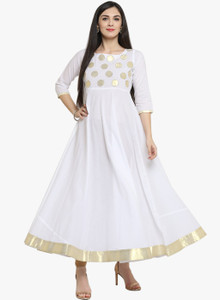 MBE Women Solid Anarkali Kurta
