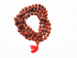 STE Original Religious Rudraksha mala for Meditation Mantras-Hand 108 Beads Wood Chain