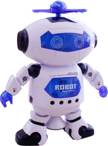 KM ROYALS KM Royals Dancing Robot with Music, 3D Flashing Lights, Dancing Naughty Robot for Kids,Battery Operated, Multi Color (White)