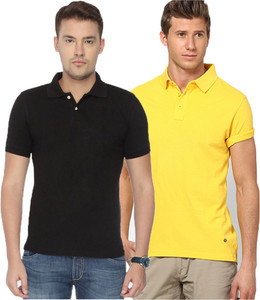 FUNKY GUYS Solid Men Polo Neck Multicolor T-Shirt