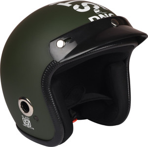 DNG Open Face Green Star With Sun Shade Motorbike Helmet - Buy DNG