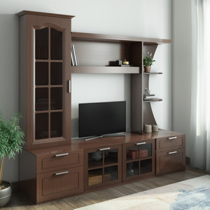 HomeTown Mandrin Wallunit Engineered Wood TV Entertainment Unit