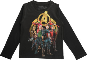 Marvel Avengers Boys Graphic Print Polycotton, Cotton Blend Regular T Shirt