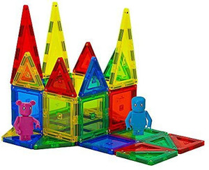 Genrc Magnetic Building Blocks, 100 Piece Magnetic Tiles, 3D Magnet ...