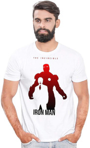 DoubleF Superhero Men Round Neck White T-Shirt