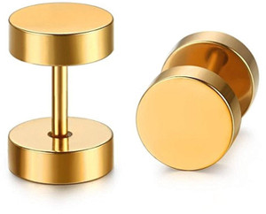 Miami Fashion Jewellery Stainless Steel Gold Studs Earings/ Earring For Men/Boys/Boyfriend/ - BALI-105 Cubic Zirconia Copper, Brass Stud Earring