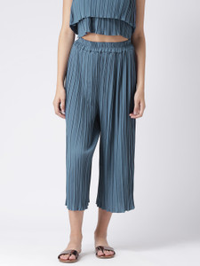 KASSUALLY Flared Women Grey Trousers