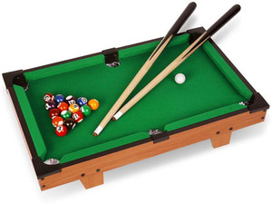 IRIS Mini Tabletop Pool Table Billiard Game Set w/ Cues Balls (69 cm.L X 26.5 cm.W X 21.5 cm.H) Party & Fun Board Game