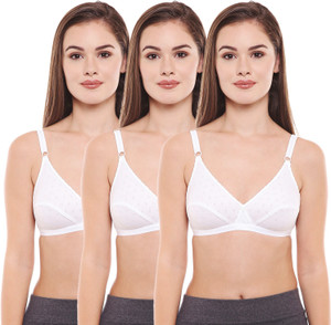 BodyCare byBODYCARE 3PCSWhitecolourPerfectCoverageBra-1507WWW महिलाओं के लिए फुल कवरेज नॉन-पैडेड ब्रा