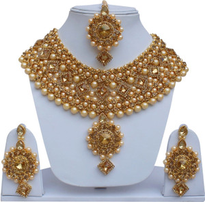 Lucky Jewellery Alloy Gold-plated Gold, White Jewellery Set