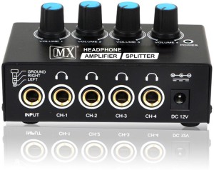 MX Ultra Compact 4 Four Output Stereo Channel Headphone Amplifier Portable Headphone Amplifier