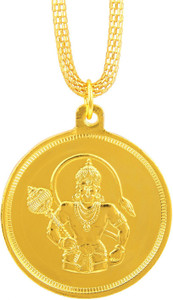 Shining Jewel 22K Hanuman Gold-plated Brass Pendant