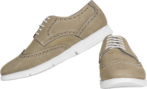 TZARO TZARO SuperLight Genuine Leather Brogues - Gimlet, Olive Brogues For Men