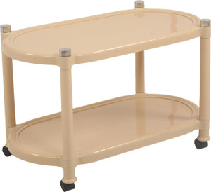 Supreme Aqua Center Table Trolley,Marble Beige Plastic Coffee Table