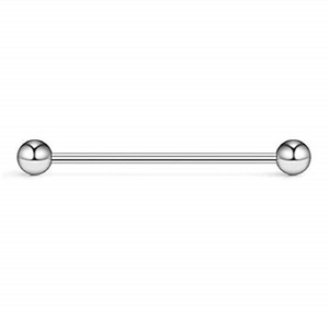 GadgetsDen Silver Industrial Scaffold Piercing bar Stainless Steel Stud Earring
