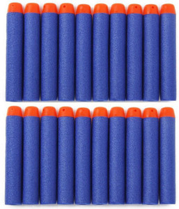 SOMETHING4U 20 pcs Blue Bullet Foam Dart Bullets for Nerf N-Strike Elite Guns, Darts & Plastic Bullets