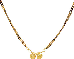Dzinetrendz Gold plated Maharashtrian Wati Traditional Mangalsutra necklace jewellery Women Girls Brass Mangalsutra