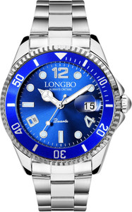 Longbo 80430-Silver-Blue Analog Watch  - For Men