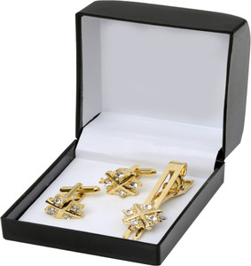 EXOTICA Fashions Metal Cufflink & Tie Pin Set